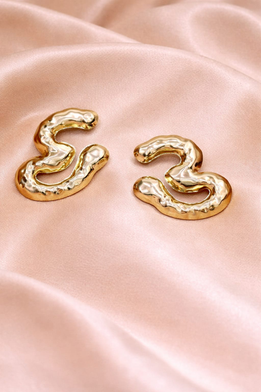 Abstract Gold Statement Earrings for Women | Sculptural Designer Earrings | Modern Luxury Jewelry | Isha Elite