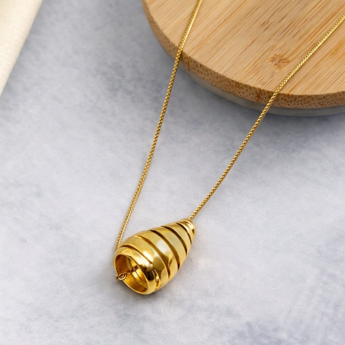 Minimal Gold Spiral Pendant Necklace for Women | Elegant Designer Necklace | Isha Elite