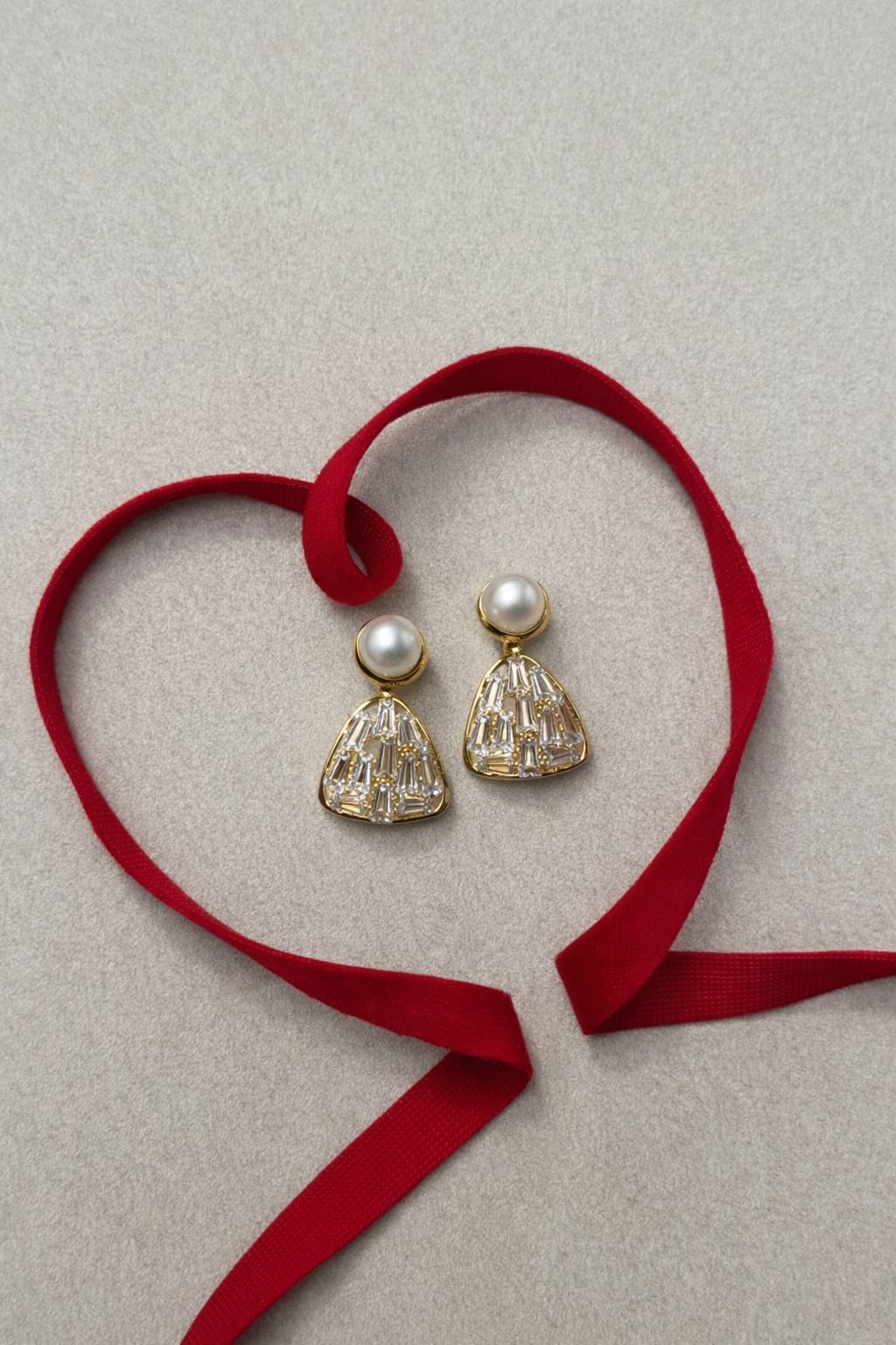 Pearl & Zircon Drop Earrings | Elegant Gold Party Wear Earrings | Isha Elite