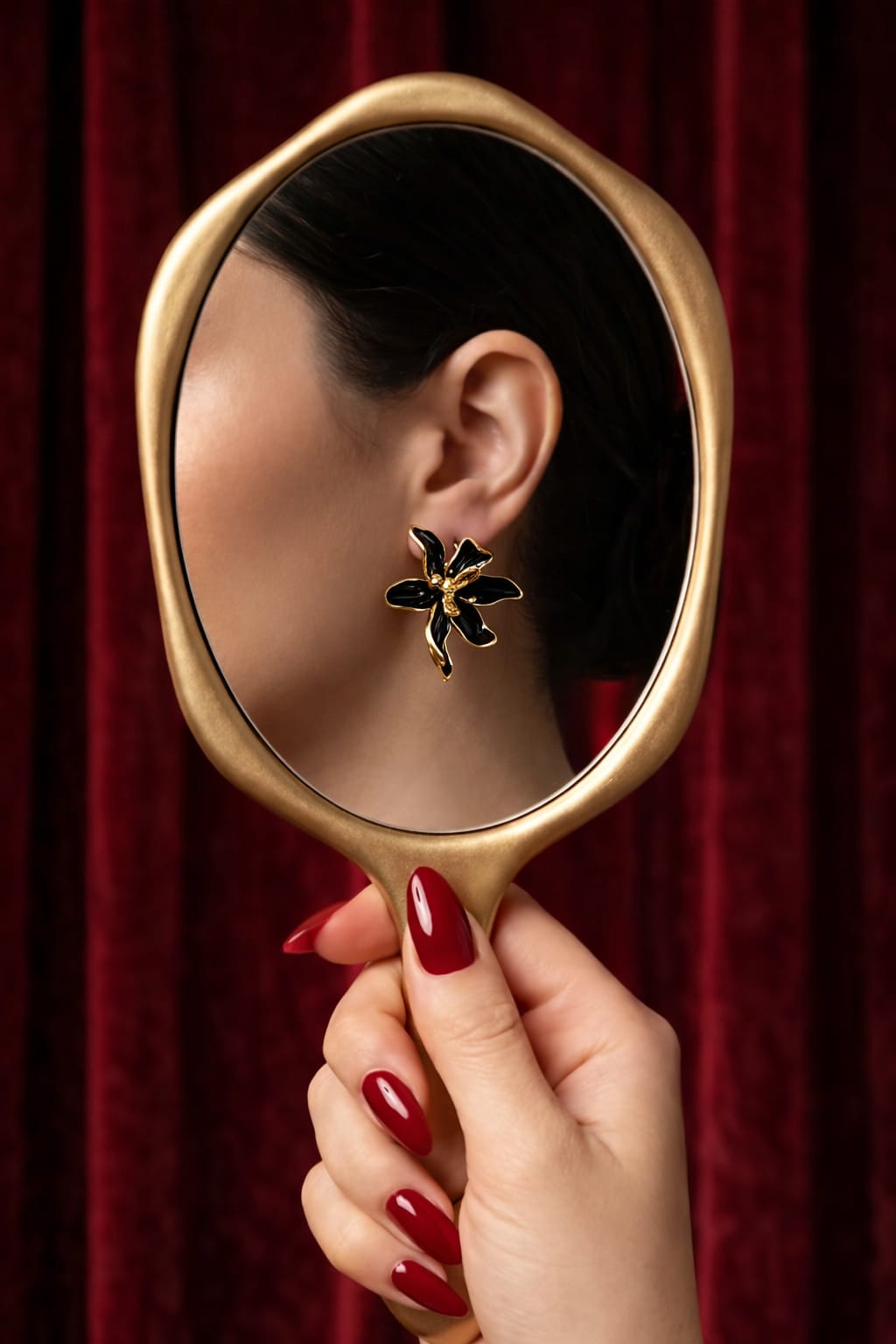 Midnight Bloom Statement Earrings | Black Floral Earrings | Isha Elite