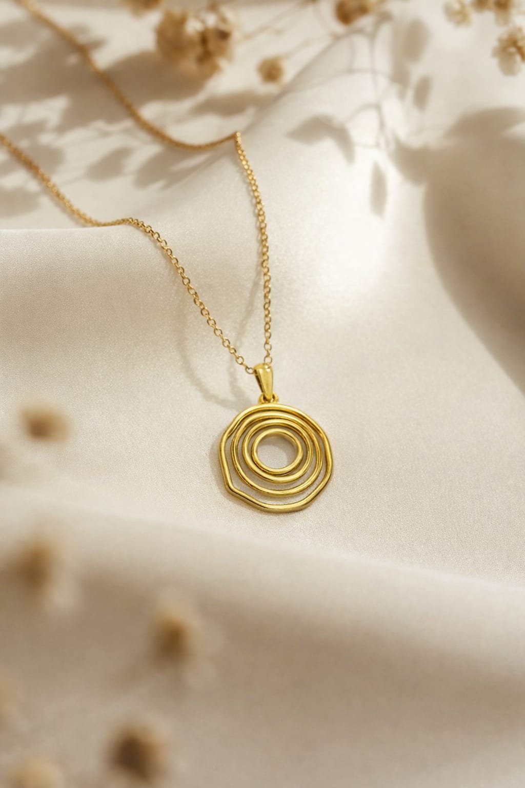 Golden Orbit Minimal Pendant Necklace