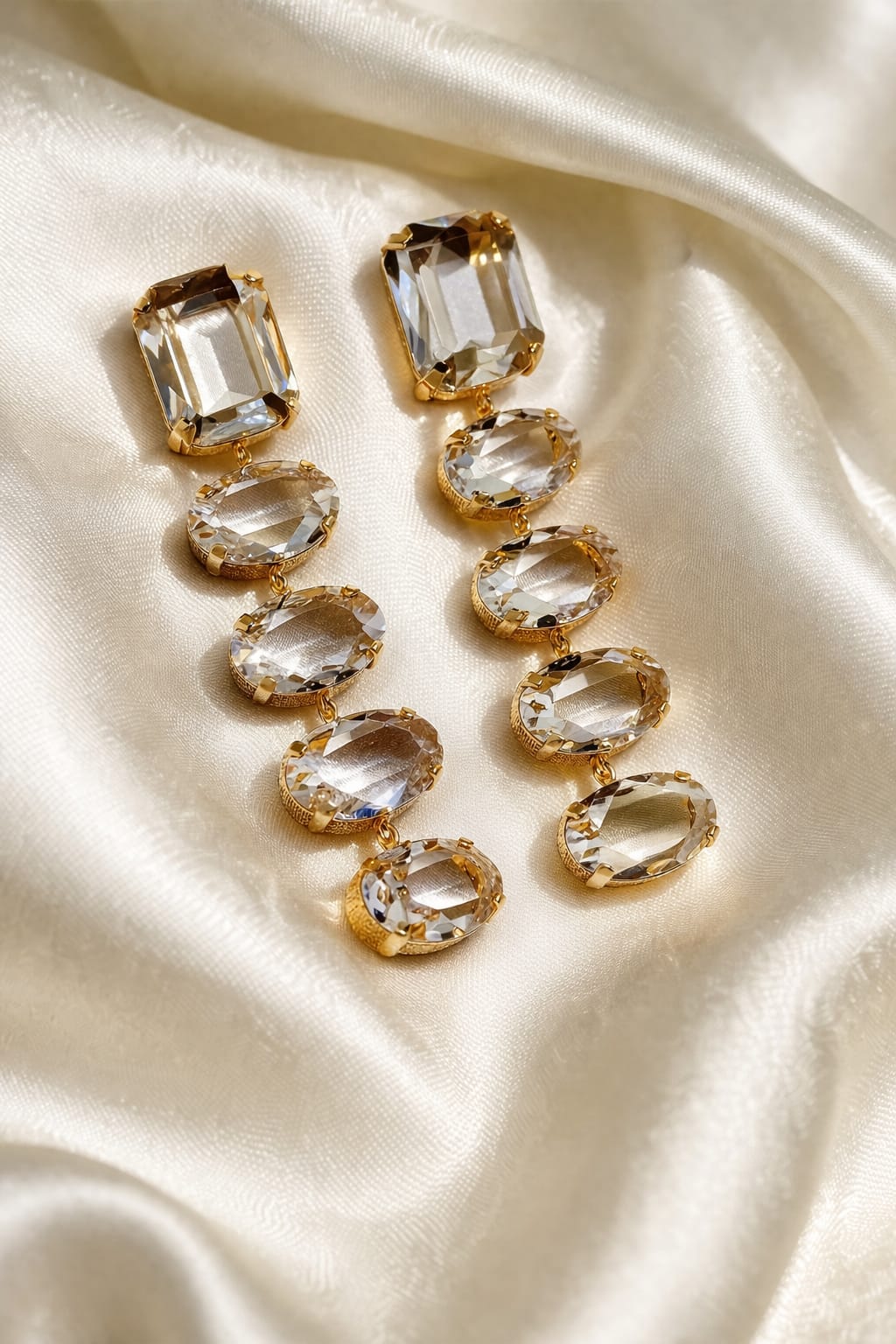 Crystal Cascade Drop Earrings – Isha Elite