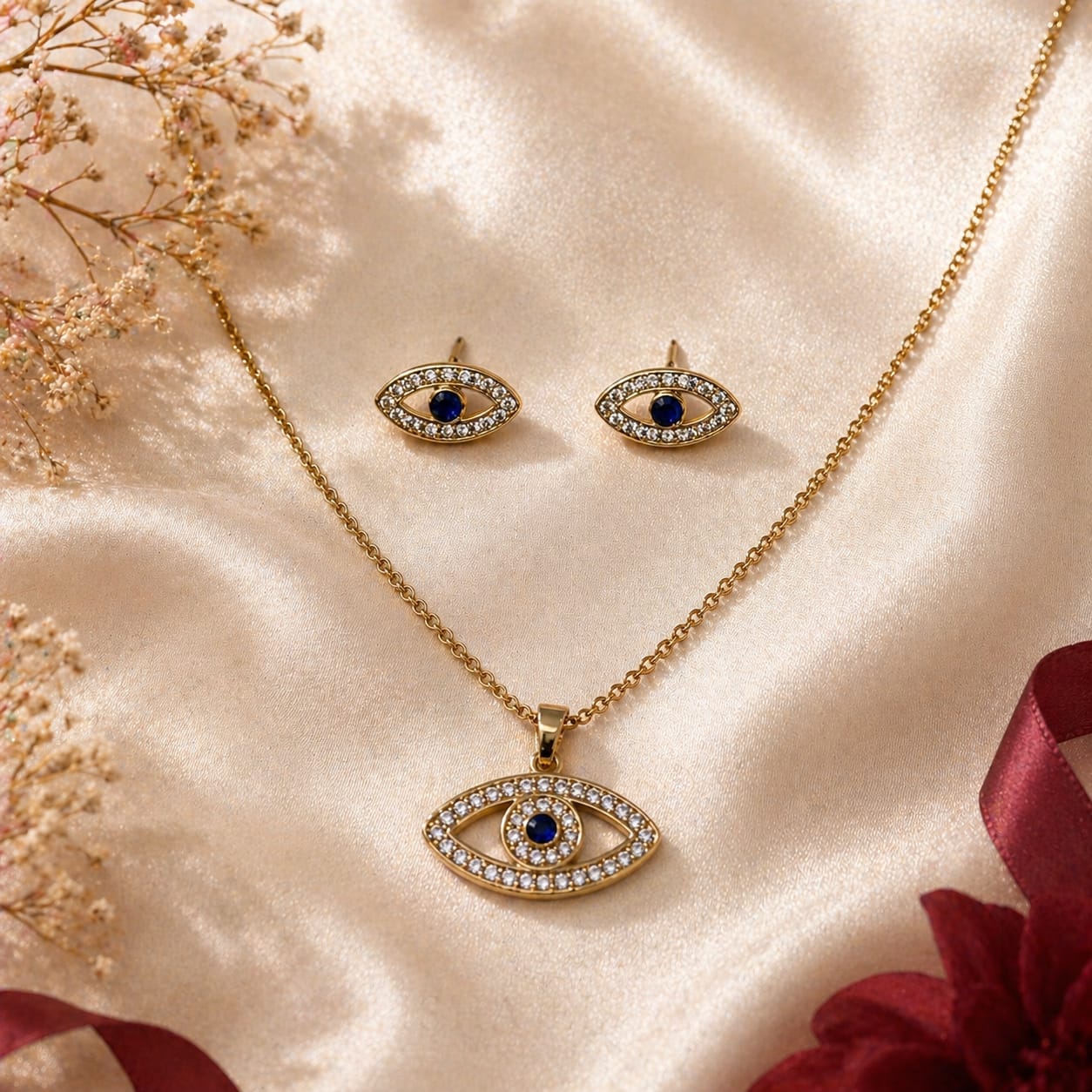 Evil Eye Pendant Set for Women