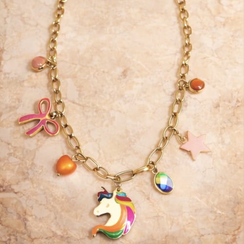 Rainbow Unicorn Charm Necklace