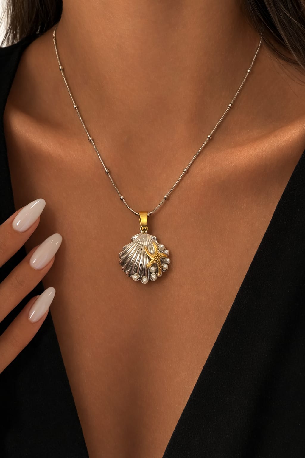 Ocean Pearl Shell Pendant Necklace