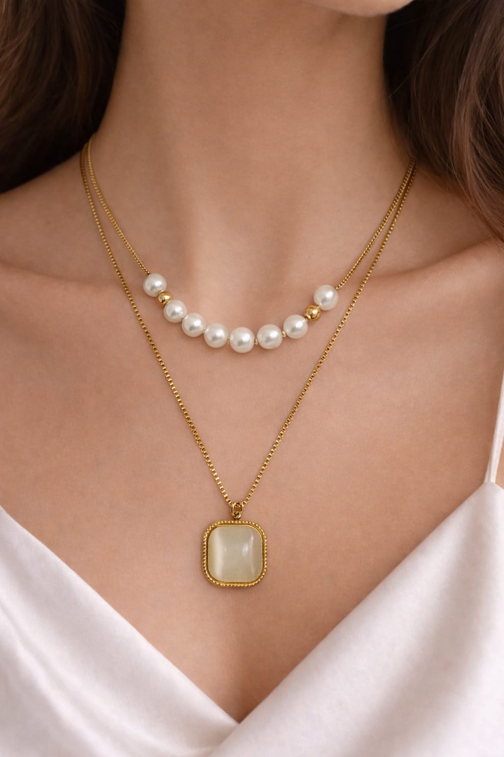 Elegant Pearl Layered Necklace